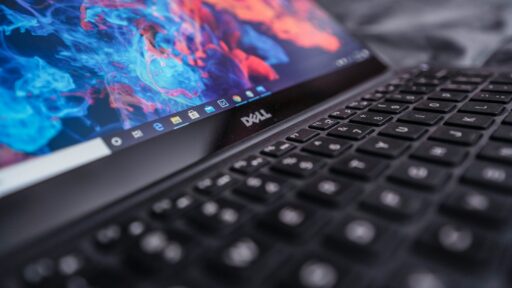 black and silver dell laptop computer