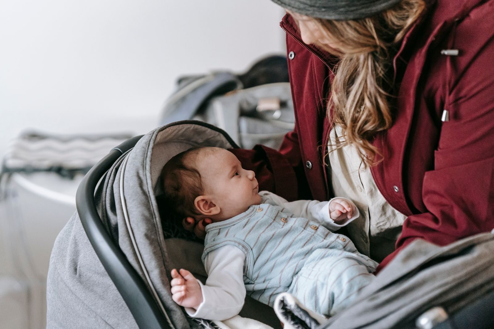 baby in a nuna stroller