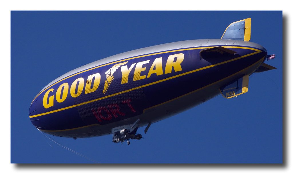 Goodyear Blimp representing goodyear tires
